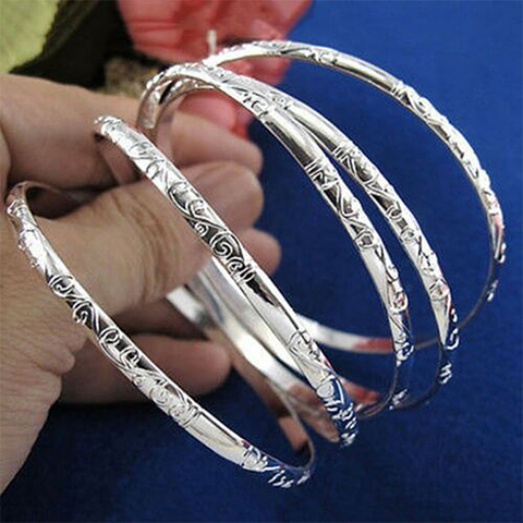 5Pcs/Set Simple Carving Flower Pattern Cuff Bracelet Bangle Sets For Women Accessories pulsera amuleto ► Photo 1/6