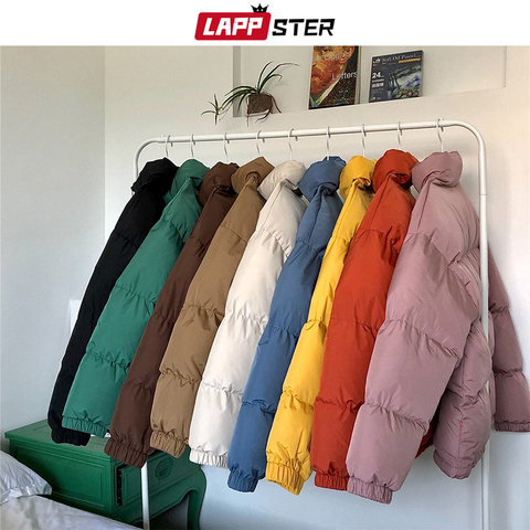 LAPPSTER Men Harajuku Colorful Bubble Coat Winter Jacket 2022 Mens Streetwear Hip Hop Parka Korean Black Clothes Puffer Jackets ► Photo 1/6