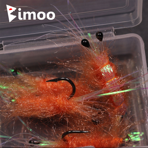 4PCS #6 Orange Color Shrimp Fly Fishing Artificial Shrimps Prawn Bait Lures ► Photo 1/5