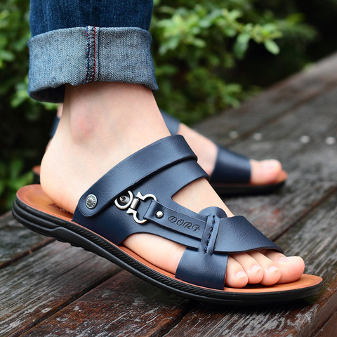 Men's New Summer Men's Open-toed Sandals Fashion Trend Beach Shoes Slippers Men's Sandals Mens Sandals Summer  Leather Sandals ► Photo 1/6