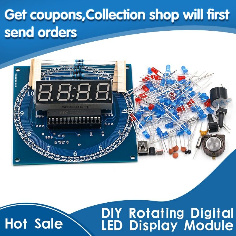 Free Shipping DS1302 Rotating LED Display Alarm Electronic Clock Module DIY KIT LED Temperature Display for arduino ► Photo 1/6