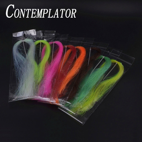 CONTEMPLATOR 5pcs flashabou holographic tinsel fly fishing materials 8color fly tying Jig twisted strands crystal flash lures ► Photo 1/6