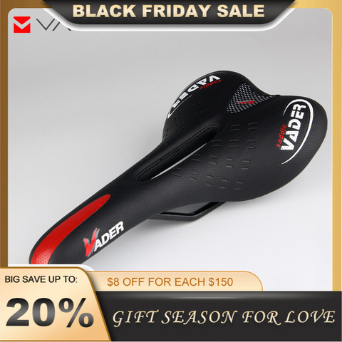 Vader Breathable Cycling Saddle White Black MTB Mountain Road Bike Seat Women Men Waterproof Pu Leather Comfort Bicycle Saddle ► Photo 1/6