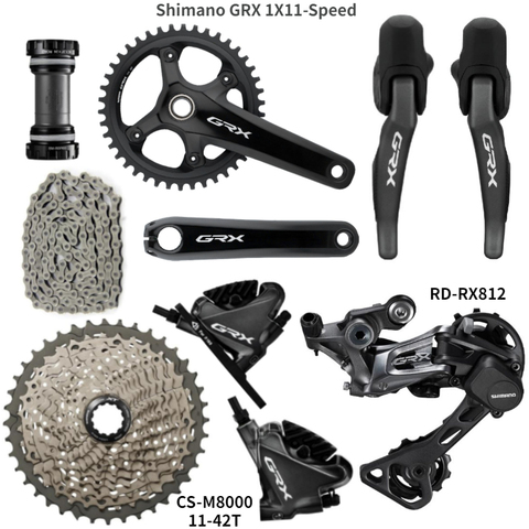 shimano GRX RX810 11 Speed RX810 RX812 Groupset Road Bike Groupset 170/172.5 30/32/34/40/42T Bicycle Group Set 1*11 speed ► Photo 1/6