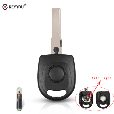 KEYYOU Transponder Key Shell With ID48 Chip For VW Polo Golf for SEAT Ibiza Leon for SKODA Octavia with Light & Battery Car Key ► Photo 1/5