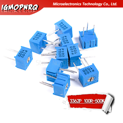 10pcs 3362P series resistance 101 201 501 102 202 502 103 Trimpo Trimmer Potentiometer 3362 500R 1K 2K 5K 10K 20K 50K 100K ► Photo 1/1