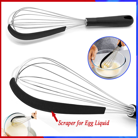 Walfos Silicone Whisk Stainless Steel Wire Whisk - Heat Resistant Kitchen  Whisks For Non-Stick Egg Foamer Stirrer Kitchen Tool - AliExpress