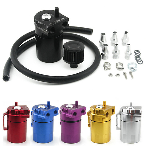 Universal Baffled Oil Catch Tank Can Reservoir with Air Filter 300ml Aluminum Alloy Auto Engine Parts ► Photo 1/6