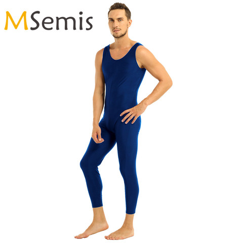 Mens Gymnastics Leotard Dance Unitard Bodysuit Well Fit  Scoop Neck Sleeveless Dancewear Skin-Tight Yoga Vest Unitard Bodysuit ► Photo 1/6