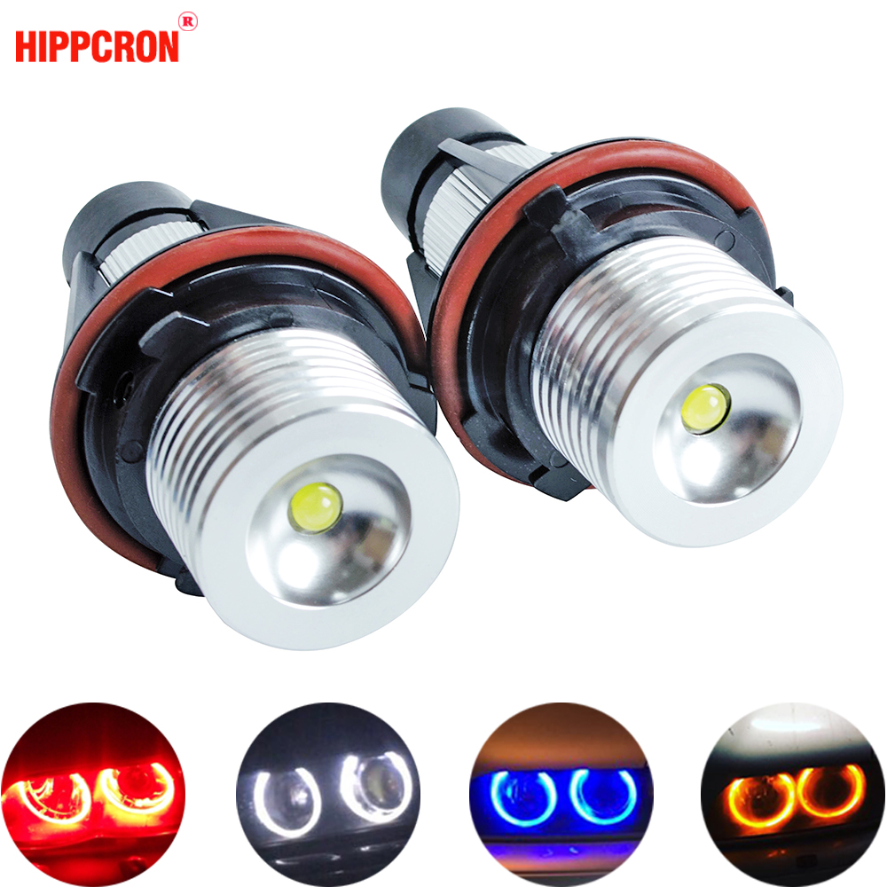 hippcron 2*5W 10W for Bridgelux LED Chips LED Marker Angel Eyes White Blue  Red Yellow Color for BMW E39 E53 E60 E61 E63 E64 - Price history & Review