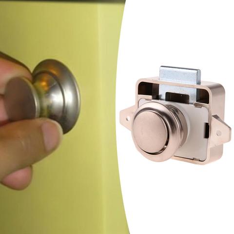 Push Lock Button Catch Lock Cupboard Door Camper Caravan Lock Home Cabinet Drawer Latches Button Lock for Furniture Hardware ► Photo 1/6