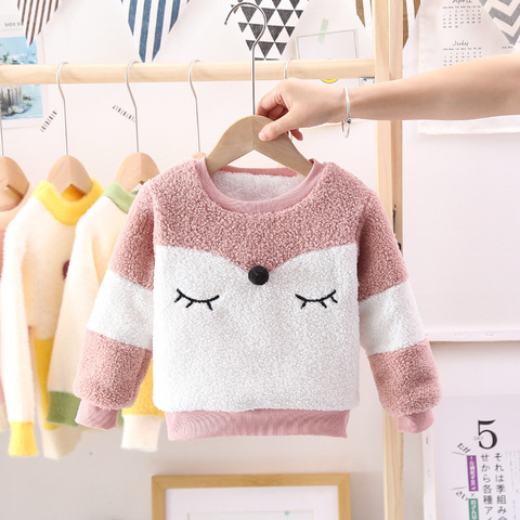 Warm Toddler Boys Girls Sweatshirts Autumn Winter Coat Sweater Baby Plus velvet thicken Outfit kids Warm clothes Cheap Promotion ► Photo 1/6