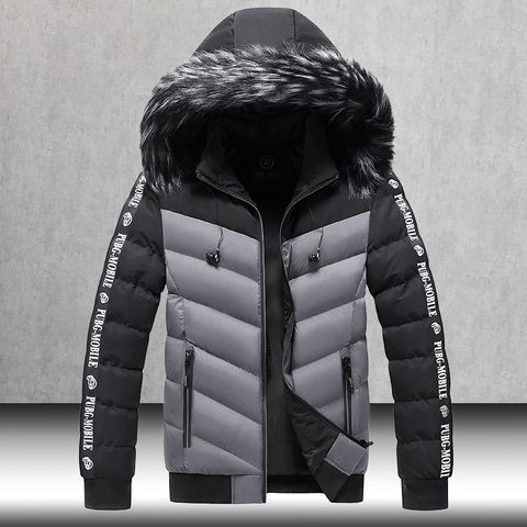 Winter Jacket Men 2022 Fur Collar Hooded Thick Warm Cotton Outwear Man Patchwork Parka and Coats Windbreaker Parkas Male M-5XL ► Photo 1/6