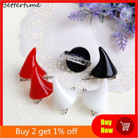 2Pcs Women Chic Halloween Stereo Devil Horns Ears Clip Hairpin Hair barrettes New 2022 ► Photo 1/6