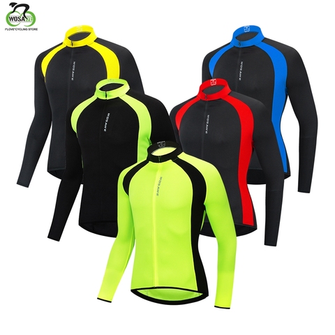 WOSAWE Autumn Men's Cycling Jerseys Bicycle Sportswear Breathable Cycle Downhill MTB Reflective Long Sleeve Clothing Bike Shirts ► Photo 1/6