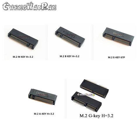 10PCS 3.2H M-Key B-Key Original New M.2 Connector 67P NGFF interface socket SSD socket H=3.2 E-Key A-Key G-Key 67Pin ► Photo 1/1