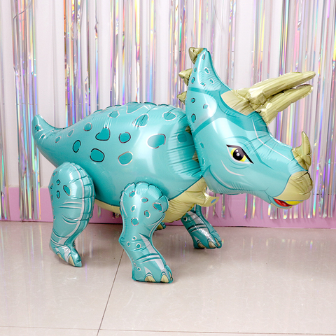 1pc Large 4D Dinosaur Foil Balloons Green Dinosaur Standing Dragon Birthday Party Decorations Kids Supplies Boy Toys Air Globos ► Photo 1/6