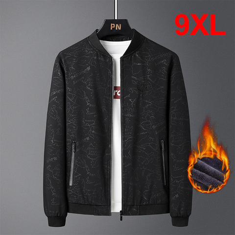 9XL Big Size Jackets Men Oversize Jacket Windbreaker Solid Color Autumn Thick Jacket Coat Casual Fashion Outwear Plus Size HX809 ► Photo 1/6