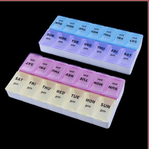 New 7 Days Weekly 7/14 Grids Pill Case Medicine Tablet Dispenser Organizer Box Splitters Pills Storage Container ► Photo 1/6