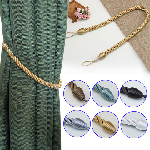 1Pc Handmade Curtain Tieback Gold Weave Curtains Holder Buckle Rope Curtain Clip Tie Backs Hanging Belts Rods Room Accessories ► Photo 1/6