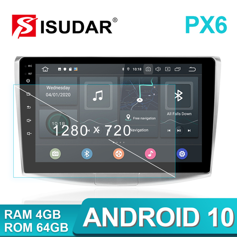 ISUDAR PX6 1 Din Android 10.0 Car Radio For VW/Volkswagen/Passat B7 B6 CC DVD player  Multimedia Audio RAM 4GB ROM 64G DVR DSP ► Photo 1/5