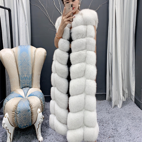 Real Fox Fur Vest Long Women Plush Natural Fur Vest Sleeveless Female Plus Size Girls Real Natural Fur Jacket 2022 ► Photo 1/6