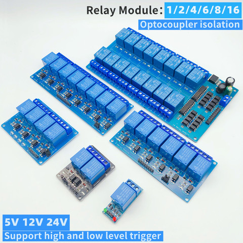 5V/12V relay 1 2 4 6 8-channel relay module relay output 1 2 4 6 8-channel relay module ► Photo 1/6