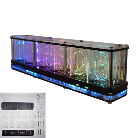 Imitate Full Color RGB Glow Tube Clock LED Music Spectrum DIY Kits Decor Gift ► Photo 1/6