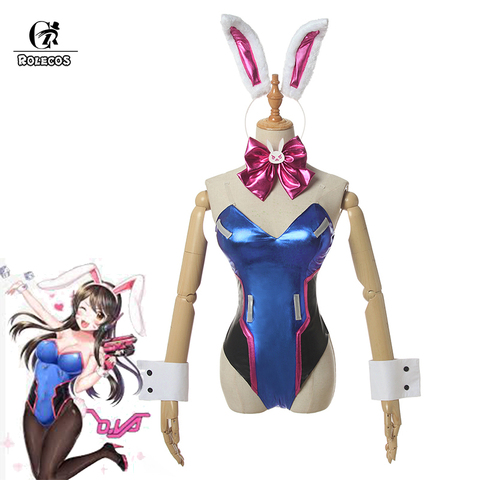 ROLECOS Game OW Cosplay DVA Watch Sexy Blue Bunny Girl Costume Song hana Cosplay Costume Women Sexy Cosplay Costume ► Photo 1/6