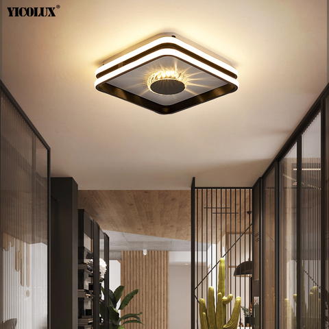 Round Square Crystal New Modern Dimmable LED Ceiling Lights Lighting Living Study Room Bedroom Corridor Aisle Iron Aluminum Lamp ► Photo 1/6