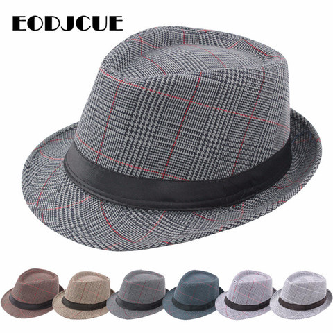 2022 Fashion Fedora Jazz Hat Men Vintage Spring Summer Hat Panama Cap Bowler Hats Cap Outdoor Sun hat gorro ► Photo 1/6