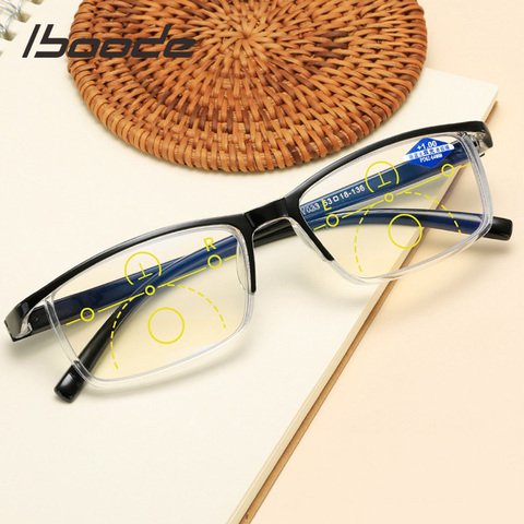 iboode Progressive Multi-Focus Reading Glasses Smart Zoom Anti-blue light Men Women Reading Eyeglasses Presbyopic +1.5 +2.5 +3.5 ► Photo 1/6