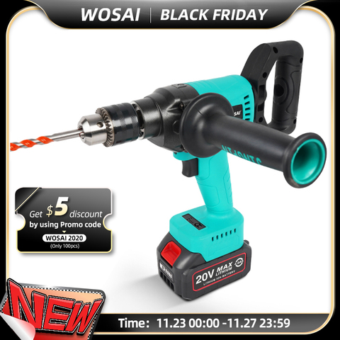 WOSAI 20V Brushless Electric Drill Torque 130NM Cordless Screwdriver 4.0Ah Li-ion Battery Electric Power Can Hit Ice ► Photo 1/6