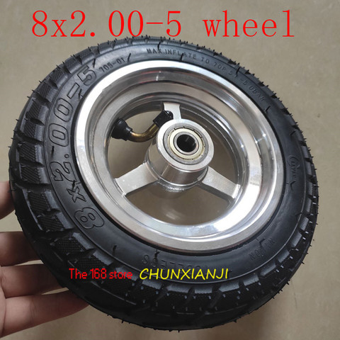 8x2.00-5 DIY tubeless wheel tyre with alloy hub ,bearing inner diameter 12mm for KUGOO S1 S3 Electric Adult Scooter ► Photo 1/6