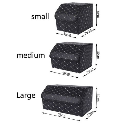 Car Storage Bag PU Leather Trunk Organizer Box Storage Bag Folding Folding Car Trunk Stowing Tidying For Car SUV ► Photo 1/6