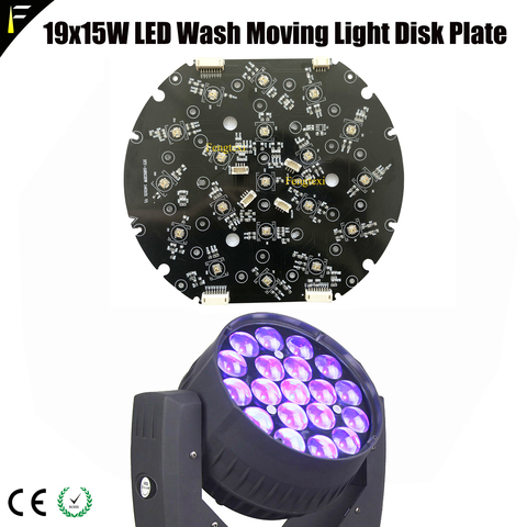 Music Club Stage Zoom Wash Moving Head Light 19x15w 19*15w RGBW 4in1 Welded Led Plate Disk Dish Fitting  Round Board Whole Set ► Photo 1/6