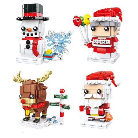2022 Winter village santa claus christmas tree snowman Brickheadz Building Blocks Bricks Toys Gifts ► Photo 1/6