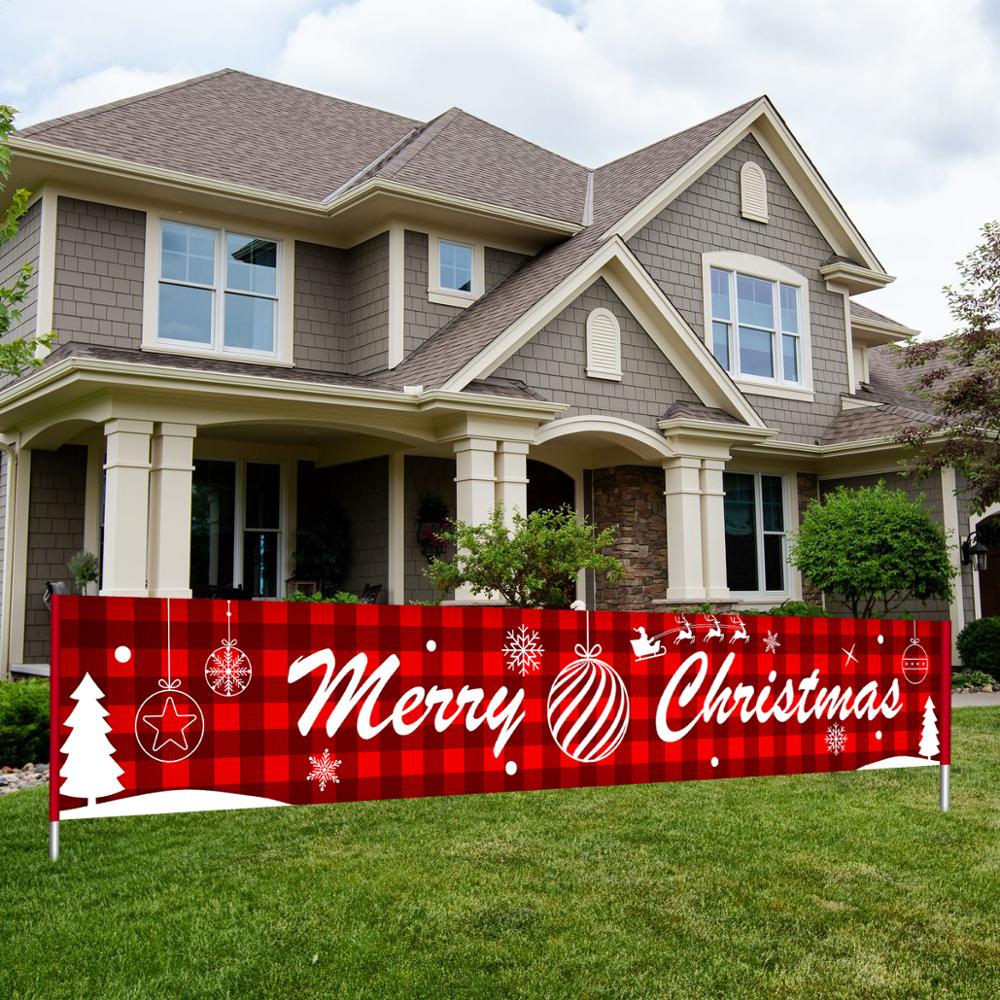 Merry Christmas Outdoor Banner Santa Claus Christmas Decoration Home Xmas Decor 