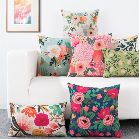 Throw pillow cushion cover flower plant office lumbar pillow sofa cushion pillow case cover for living room decoration ► Photo 1/6