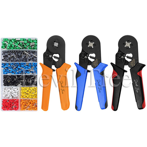 Ferrule Crimping Tool Kit-Ferrule Crimper Plier AWG 28-7 (0.08-10mm²) w/ 1200pcs Wire Ferrules Crimp Wire Ends Terminals ► Photo 1/6