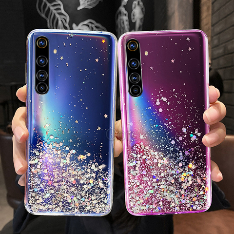 Soft Clear Glitter Star Case For Realme 3 5 6 Pro C2 C3 X50 C11 C12 C15 Cover For OPPO A52 A5 A9 2022 A92 A92S ► Photo 1/6