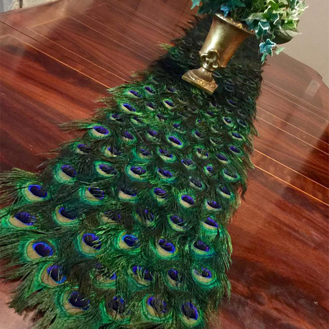 Peacock Feather diy Craft table runner Coasters fan bridal baby shower Wedding engagement birthday Bachelorette Party Decoration ► Photo 1/6