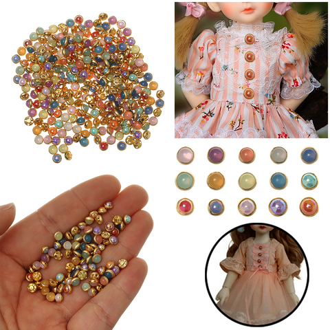 20/40pcs 4mm Mini Doll Buttons Cute Tiny Pearl Buckle Doll Belt Buckle for DIY Doll Clothes Bag Shoes Decor Clothing Accessories ► Photo 1/6