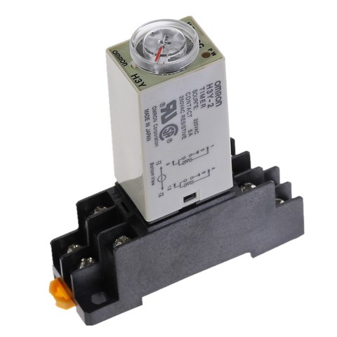 Delay Timer 0-30Min H3Y-2 DC12V DC24V AC110V AC220V Time Relay with PYF08A 8pin Base Mini Time Relay ► Photo 1/6