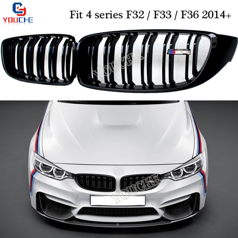 M3 M4 Front Bumper Kidney Grille Mesh for BMW 4 Series F32 F33 F36 F80 F82 F83 Coupe Cabriolet Gran Coupe 420i 428i 430i 435i ► Photo 1/6