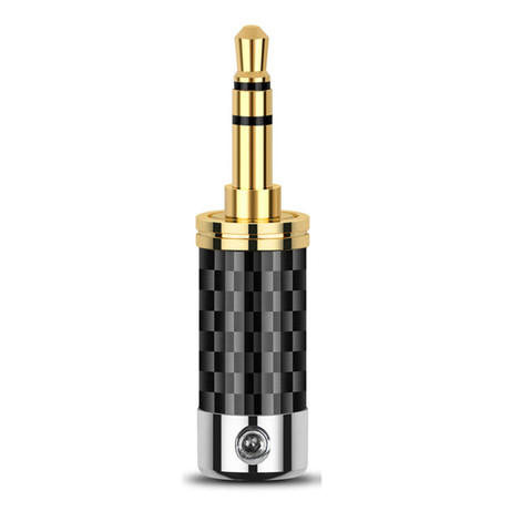 1pc Jack 3.5 mm Audio Adapter 3 Poles Stereo Carbon Fiber 3.5mm Earphone Plug HiFi Headset Plugs 7.2mm 4.0mm Double Wire Hole ► Photo 1/6