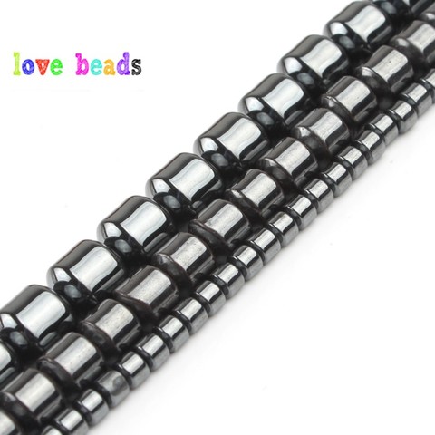 3x3/6x5/8x7mm Natural Black Hematites Stone Geometry Cylinder  Loose beads For Accessories Jewellery Making Diy Bracelet 15'' ► Photo 1/6