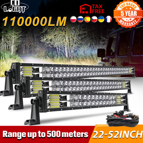 CO LIGHT 22 32 42 52 inch 12D Led Light Bar Car Dual Row Combo Beam Driving 4x4 Led Work Light Bar 12V 24V for Boat Tractor Lada ► Photo 1/6