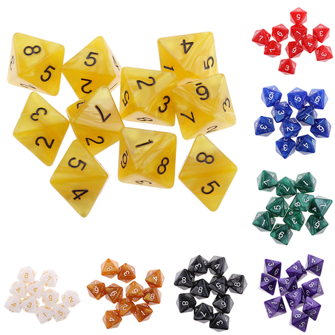 10pcs 8 Sided Dice D8 Polyhedral Dice for Party Table Games Gaming Dice Birthday Parties Board Game ► Photo 1/6