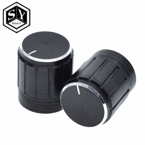 GREAT IT 10pcs 15*17mm aluminum alloy potentiometer knob rotary switch volume control knob black For DIY ► Photo 1/6